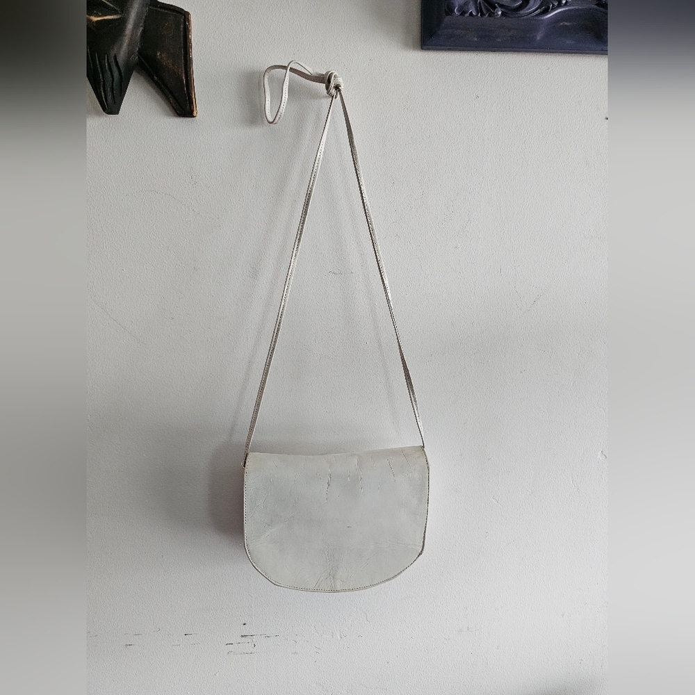 Elbategev Elba Mini Bag pale stone or sand cow leather Chic White Crossbody Bag